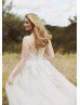 Ivory Lace Glitter Tulle Fairytale Wedding Dress